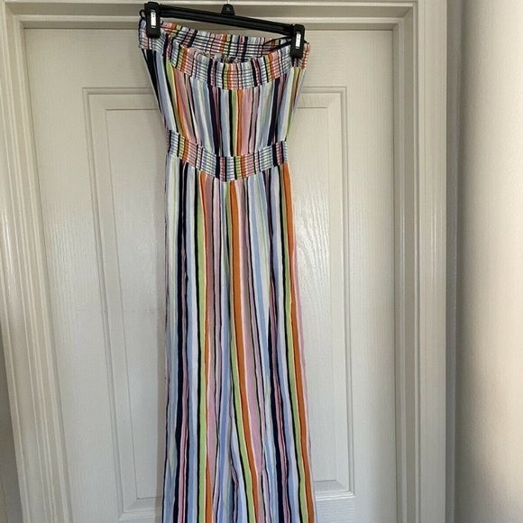 Forever 21 Striped Jumpsuit Strapless Gauze S Small - Picture 1 of 8